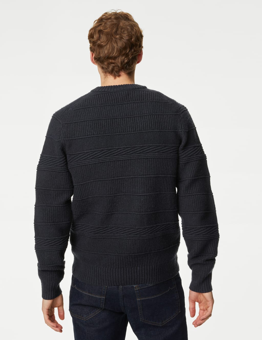 Textured Crew Neck Jumper image 5