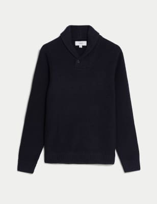 Textured Shawl Collar Jumper