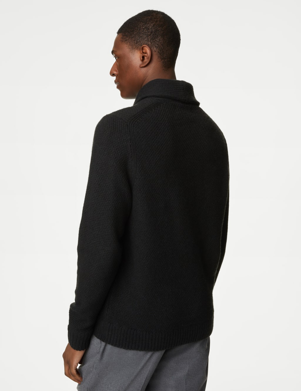 Textured Shawl Collar Jumper image 5
