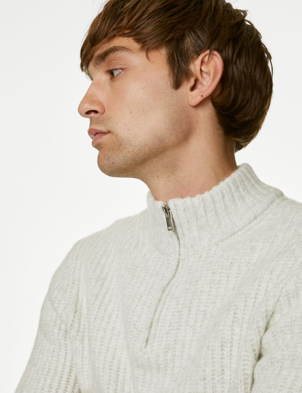 Chunky High Neck Zip Up Jumper image 3