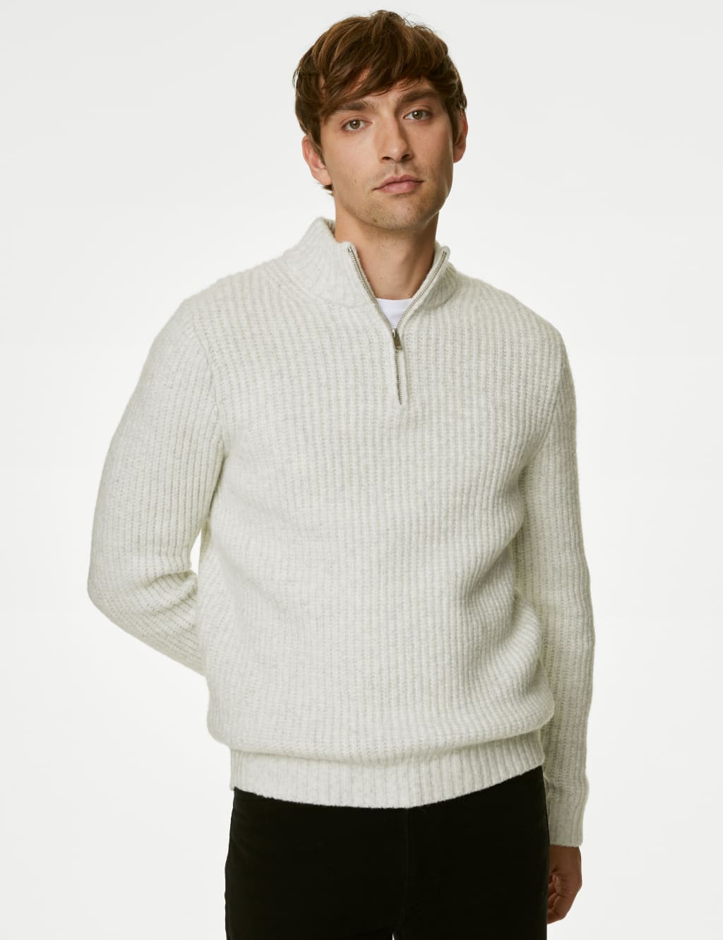 Chunky High Neck Zip Up Jumper image 4