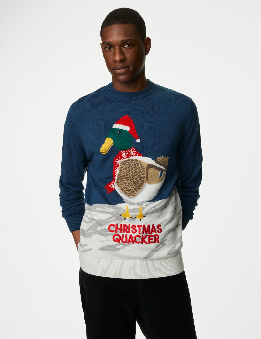 Christmas Quacker Crew Neck Jumper image 1