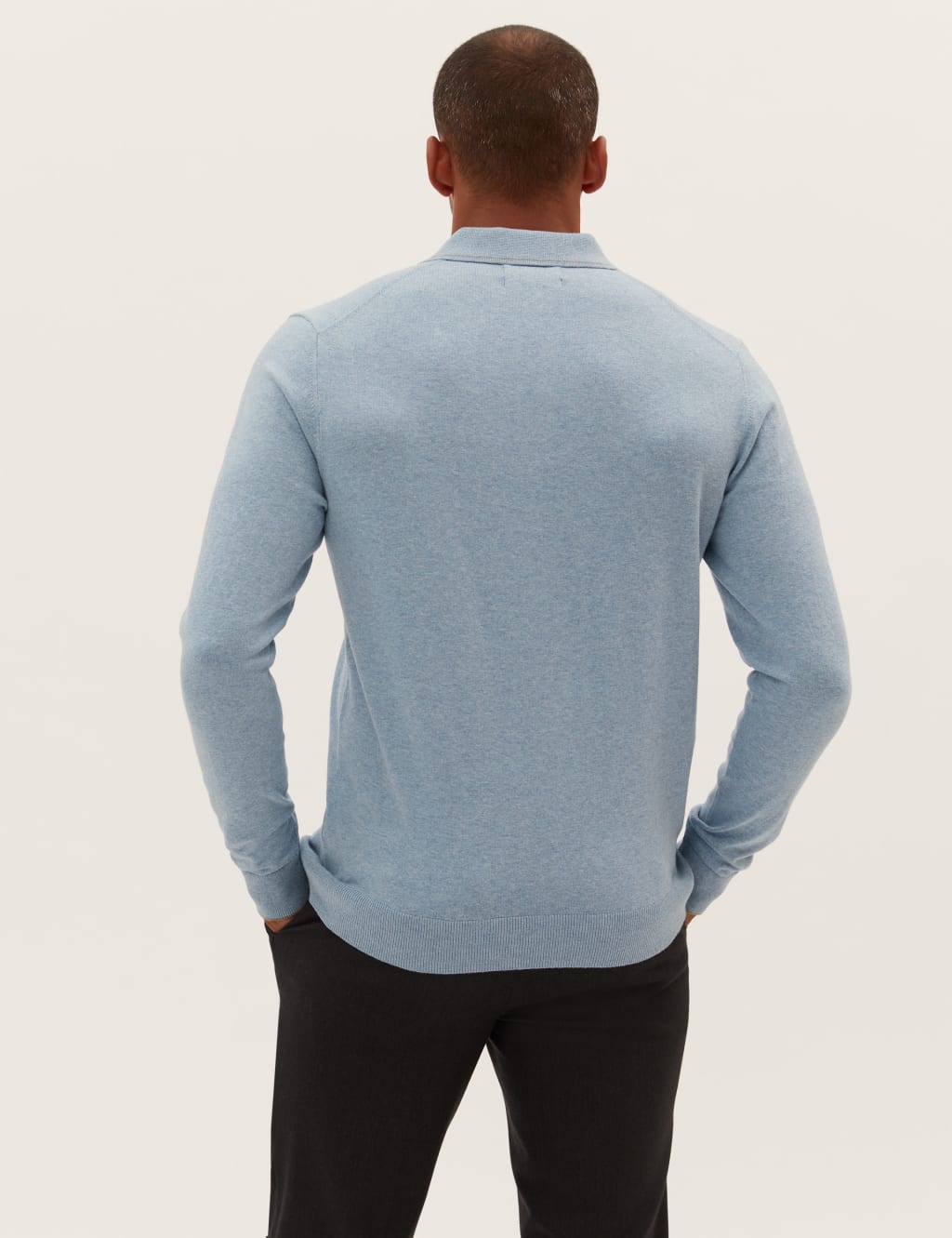 Cotton Rich Tipped Knitted Polo Shirt image 3