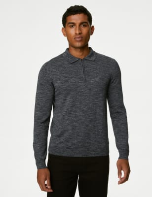 Knitted on sale zip polo