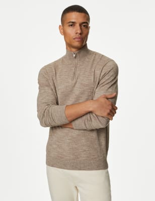 

Mens M&S Collection Cotton Rich Half Zip Jumper - Neutral, Neutral