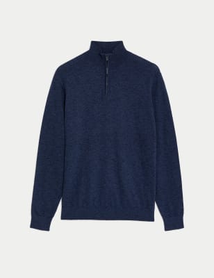 Cotton Rich Half Zip Jumper