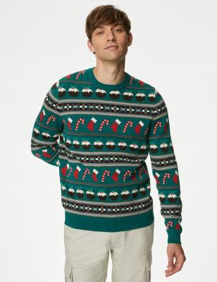 Mens fair isle christmas sweater sale