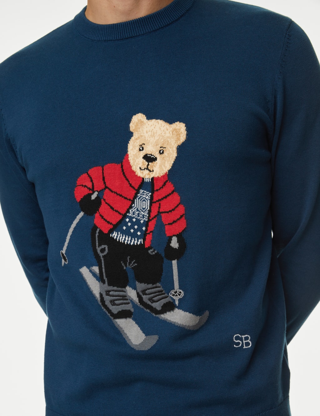Pure Cotton Ski Spencer Bear™ Christmas Jumper image 3
