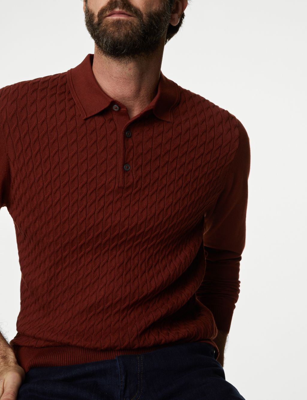 Cotton Rich Textured Polo Shirt image 4
