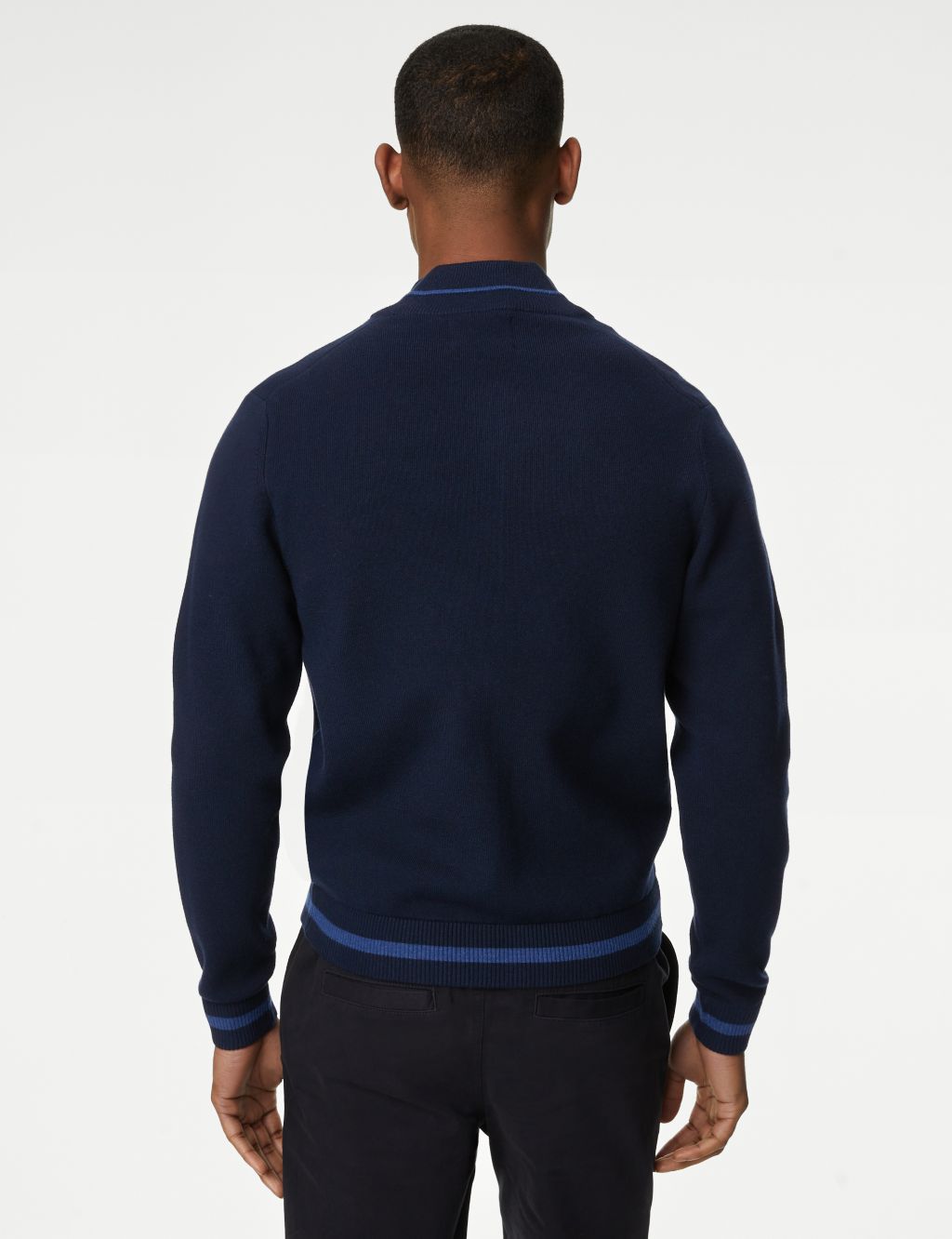 Cotton Blend Zip Up Knitted Bomber image 5