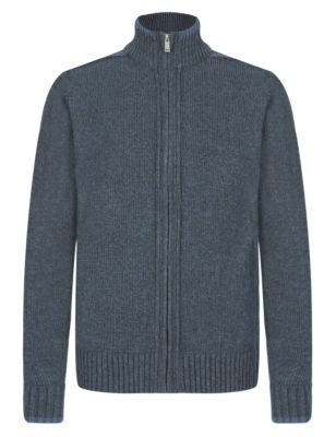 Funnel Neck Zip Through Cardigan | M&S Collection | M&S