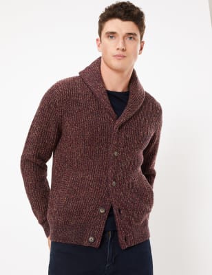 Mens chunky shawl collar on sale cardigan