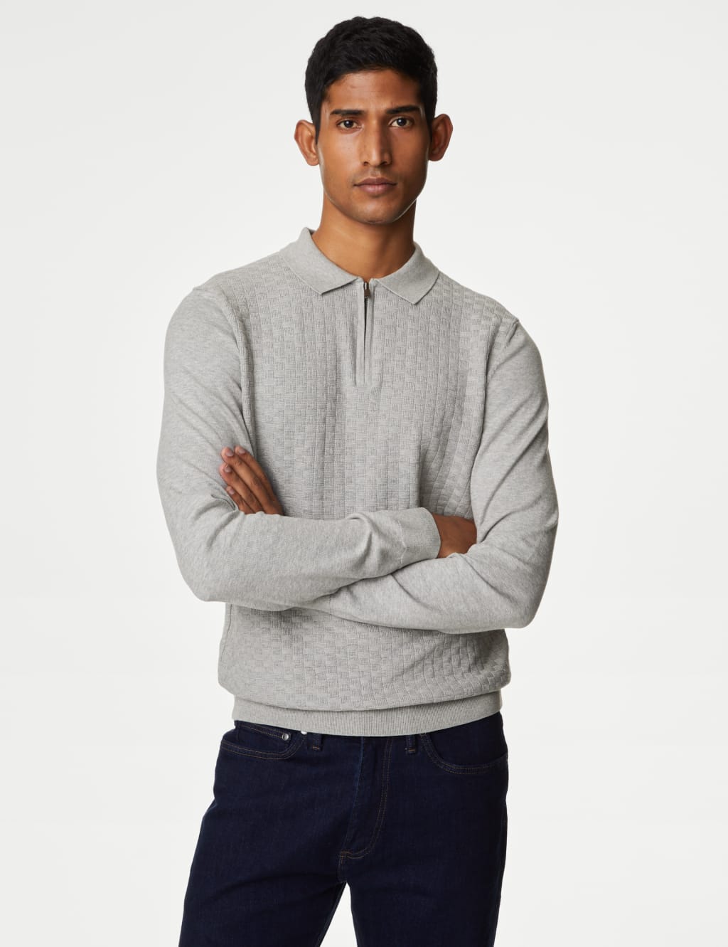 Marks and spencer men's top long sleeve polo shirts