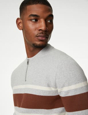 Striped half zip discount jumper