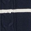 Cotton Blend Striped Textured Jumper - navy