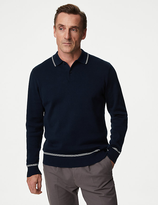 Pure Supima® Cotton Tipped Knitted Polo Shirt - LU