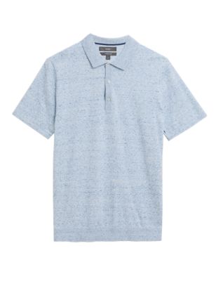 M&S Mens Cotton Rich Short Sleeve Knitted Polo