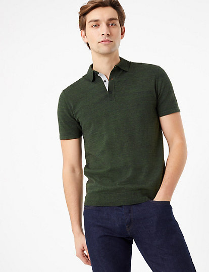 Cotton Rich Short Sleeve Knitted Polo