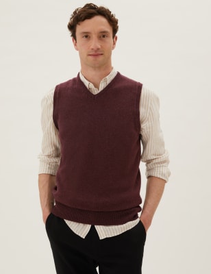 Mens Lambswool V-Neck Sweater