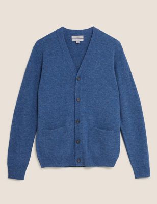 M&S Mens Pure Lambswool V-Neck Cardigan