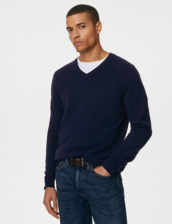 Pure Extra Fine Lambswool V-Neck Jumper