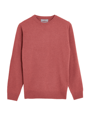 

Mens M&S Collection Pure Extra Fine Lambswool Crew Neck Jumper - Raspberry, Raspberry