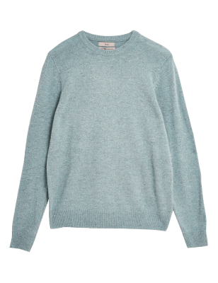 

M&S Collection Jersey 100% lana lambswool extrafina con escote cerradoMens - Light Blue, Light Blue