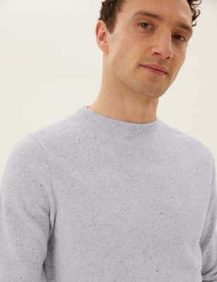 

Mens M&S Collection Pure Extra Fine Lambswool Crew Neck Jumper - Oatmeal, Oatmeal