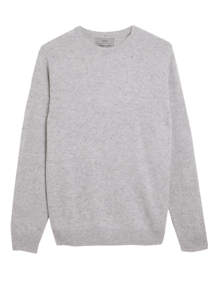 

Mens M&S Collection Pure Extra Fine Lambswool Crew Neck Jumper - Oatmeal, Oatmeal