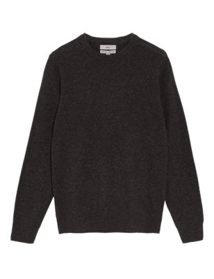 

Mens M&S Collection Pure Extra Fine Lambswool Crew Neck Jumper - Charcoal, Charcoal