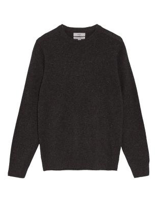 

Mens M&S Collection Pure Extra Fine Lambswool Crew Neck Jumper - Charcoal, Charcoal