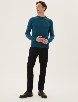 

Mens M&S Collection Pure Extra Fine Lambswool Crew Neck Jumper - Teal Mix, Teal Mix