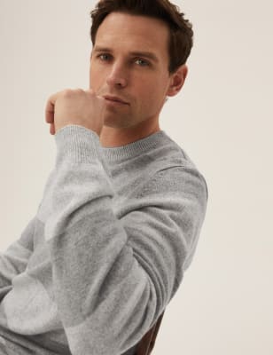 

M&S Collection Jersey 100% lana lambswool de rayas con escote cerradoMens - Grey Mix, Grey Mix