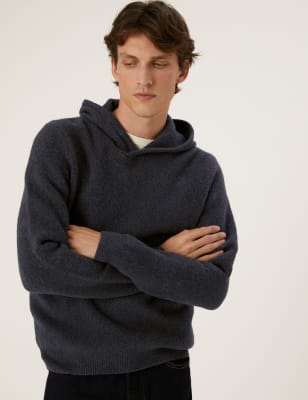 

Mens M&S Collection Cotton Knitted Hoodie - Charcoal, Charcoal