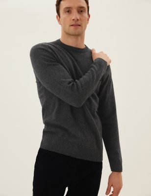 M&S Mens 2 Pack Pure Lambswool Crew Neck Jumpers