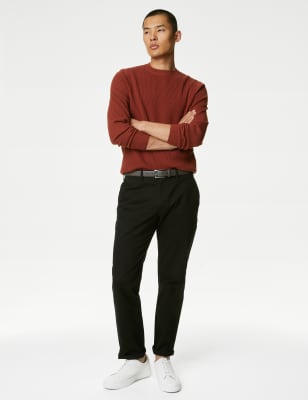 

Mens M&S Collection Cotton Blend Textured Crew Neck Jumper - Paprika, Paprika