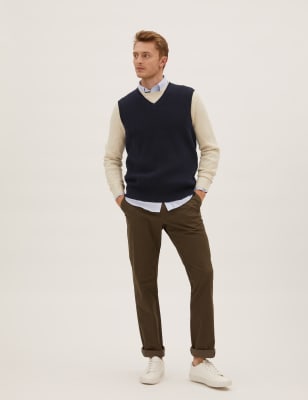 

M&S Collection Jersey de escote en pico sin mangas con algodónMens - Navy, Navy