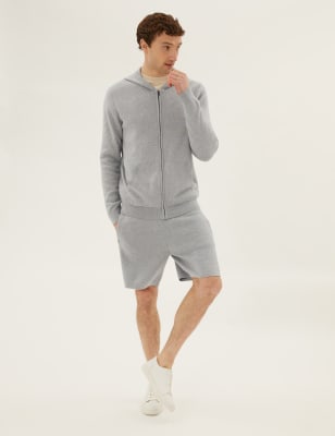 

Mens M&S Collection Cotton Rich Knitted Shorts With Cashmere - Grey, Grey