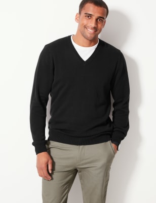 cotton v neck jumper