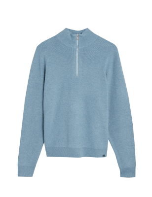 

Mens M&S Collection Cotton Blend Textured Jumper - Pale Blue, Pale Blue