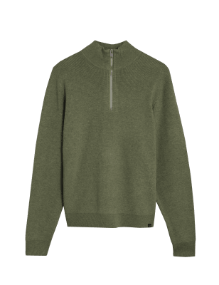 

Mens M&S Collection Cotton Blend Textured Jumper - Moss Green, Moss Green