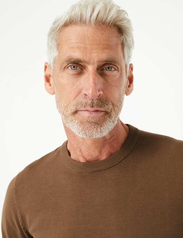 Pure Cotton Crew Neck Jumper