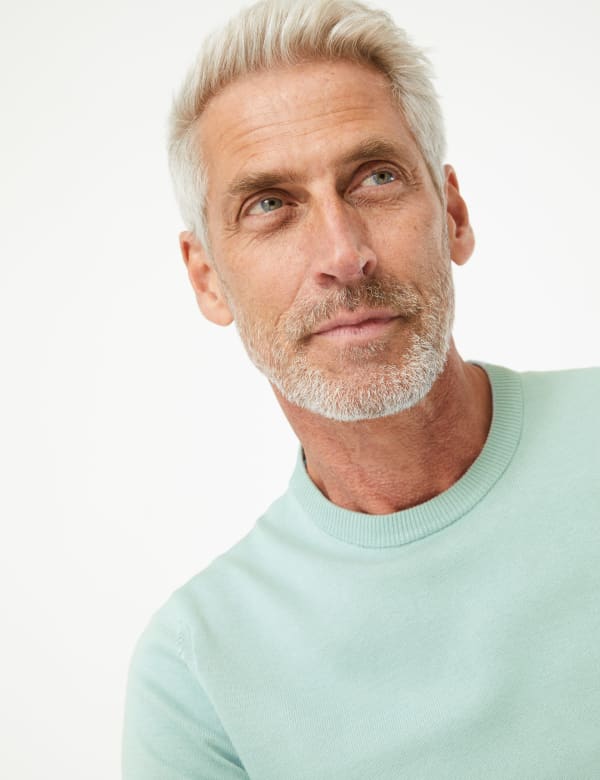 Pure Cotton Crew Neck Jumper