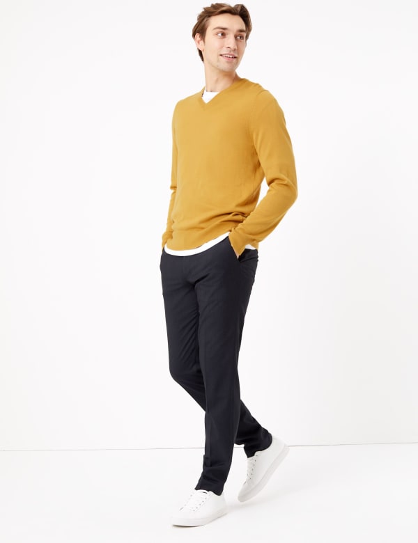 Pure Cotton V-Neck Jumper