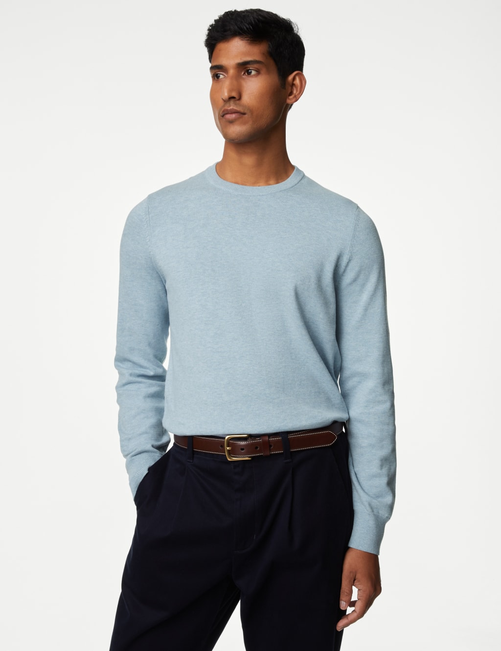 Pure Cotton Crew Neck Jumper