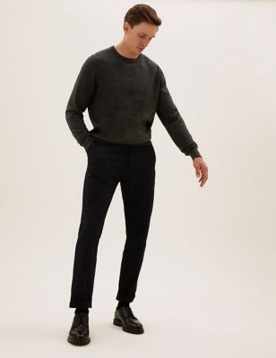 

Mens M&S Collection Pure Cotton Crew Neck Jumper - Dark Charcoal, Dark Charcoal