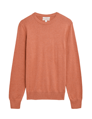 

Mens M&S Collection Pure Cotton Crew Neck Jumper - Soft Orange, Soft Orange