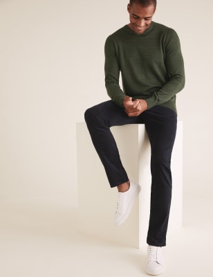 

Mens M&S Collection Pure Cotton Crew Neck Jumper - Dark Khaki, Dark Khaki