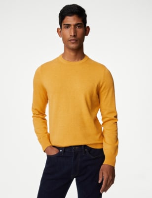 Mens yellow roll neck on sale jumper