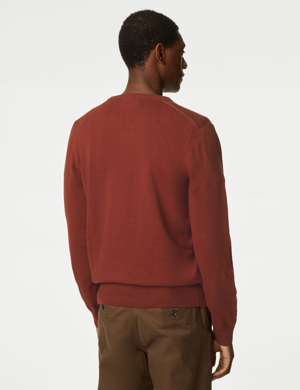 Pure Cotton V-Neck Knitted Jumper image 5